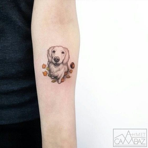 Tiny Golden Retriever Tattoo Ideas For All Minimalists Out There