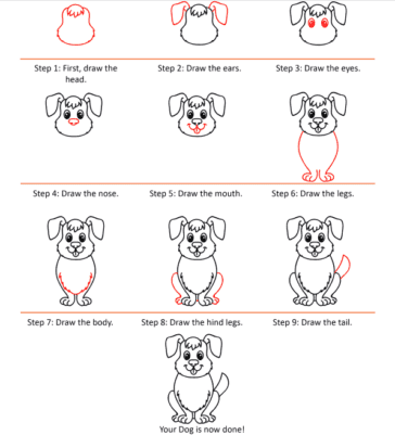 How to draw a dog in just a few simple steps