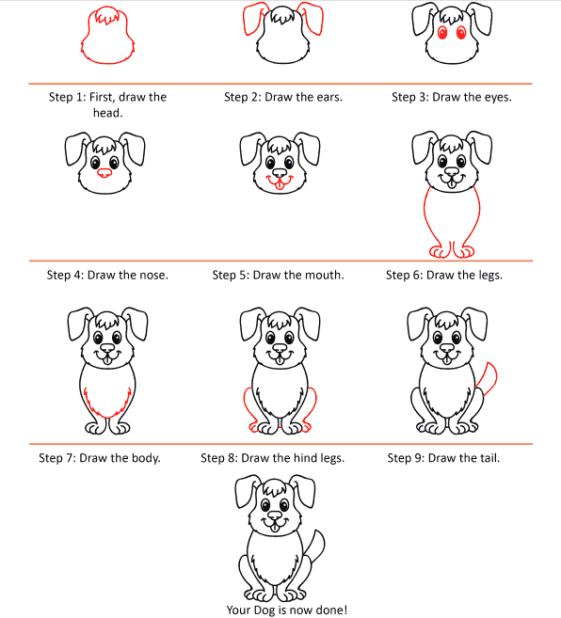 How to draw a dog in just a few simple steps