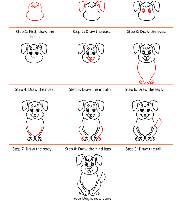 How to draw a dog in just nine easy steps