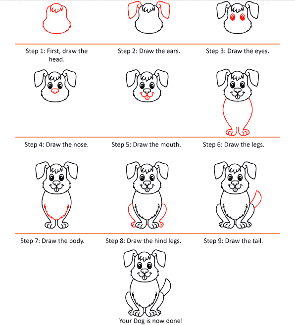 How to draw a dog in just a few simple steps