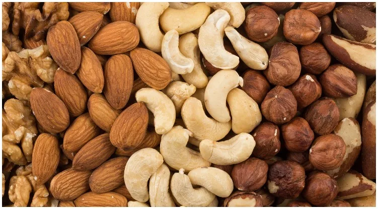 Some different types of nuts