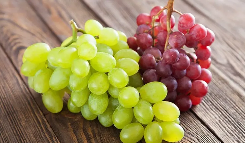 Green and red grapes