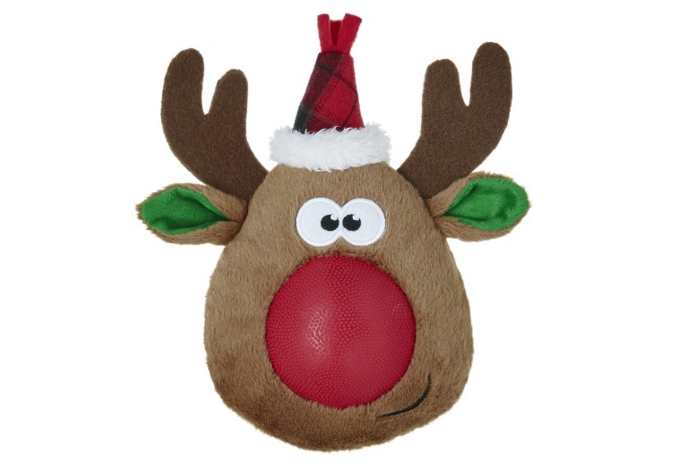 christmas dog toy - red nose rudolph