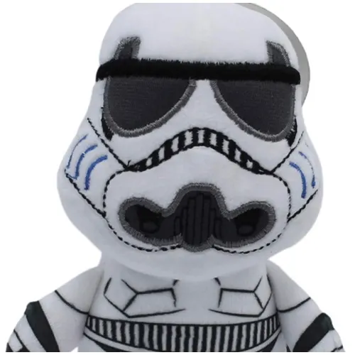 An adorable looking white and fluffy star wars dog toy