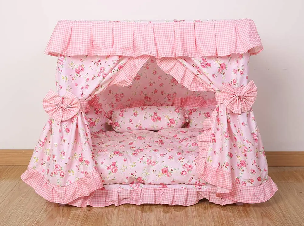 pink dog bed
